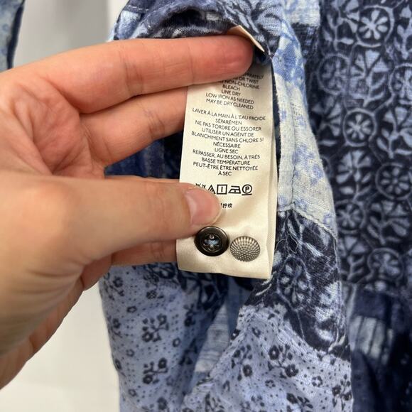 Pilcro by Anthropologie Patchwork Boho Bandana Printed Button Front Cotton Top - Picture 6 of 7